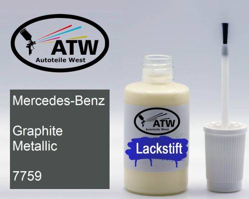 Mercedes-Benz, Graphite Metallic, 7759: 20ml Lackstift, von ATW Autoteile West.